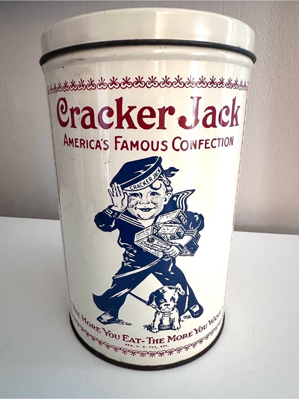 Cracker Jack Vintage Logo Tin
